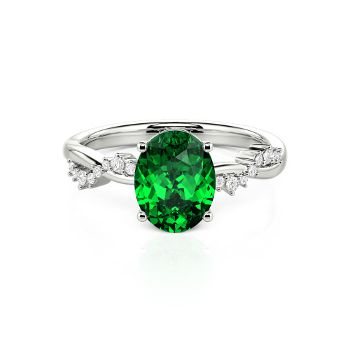 Jeulia Twist Oval Cut Ring
