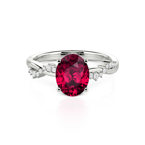 Jeulia Twist Oval Cut Ring