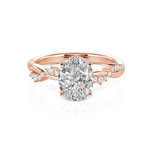 Jeulia Twist Oval Cut Ring