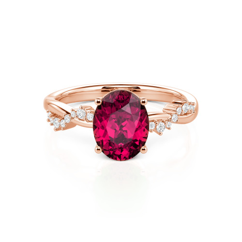 Jeulia Twist Oval Cut Ring