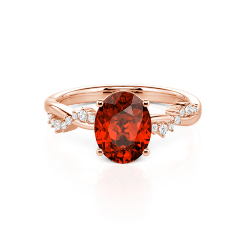 Jeulia Twist Oval Cut Ring