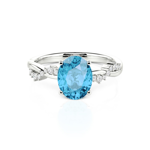 Jeulia Twist Oval Cut Ring