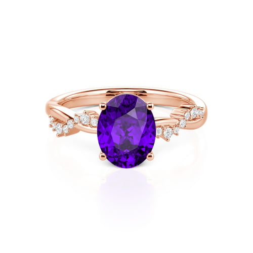 Jeulia Twist Oval Cut Ring
