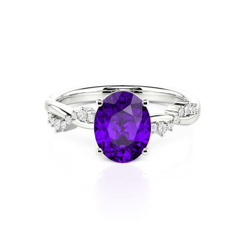 Jeulia Twist Oval Cut Ring