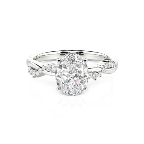 Jeulia Twist Oval Cut Ring
