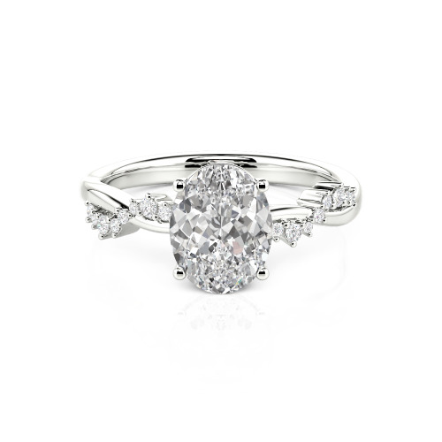 Jeulia Twist Oval Cut Ring