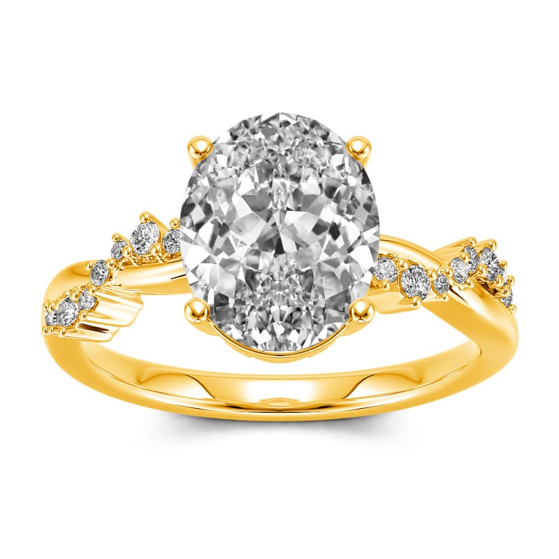 Jeulia ツイスト オーバルカット ゴールド プラチナ 10K 14K 18K リング