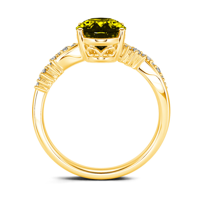 Jeulia 10K/14K/18K Gold Platinum Twist Oval Cut Ring