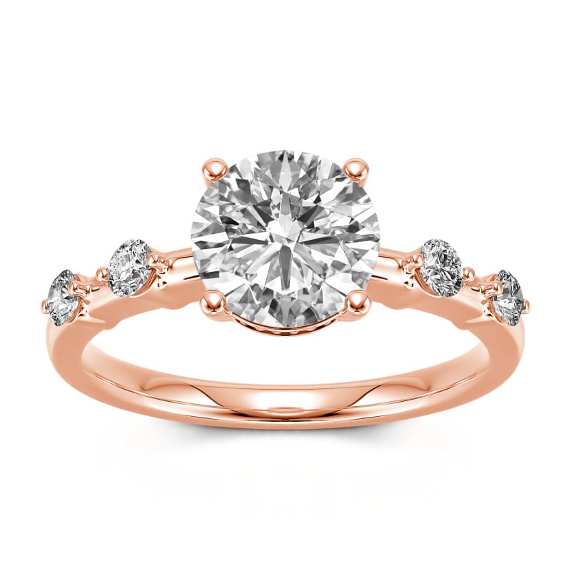 Jeulia 10K/14K/18K Gold Platinum Round Cut Ring