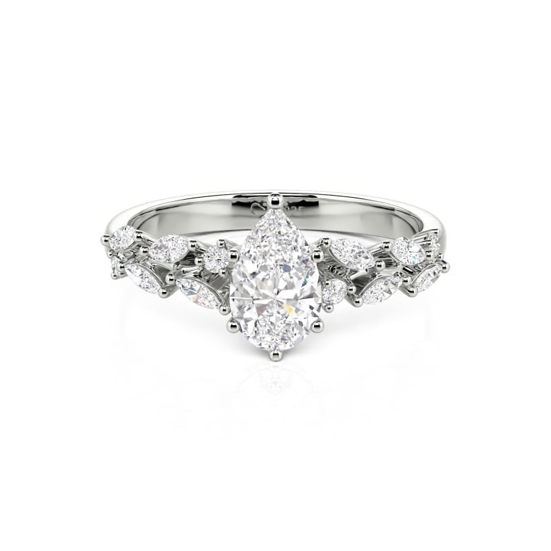 Jeulia Pear Cut Sterling Silver Ring