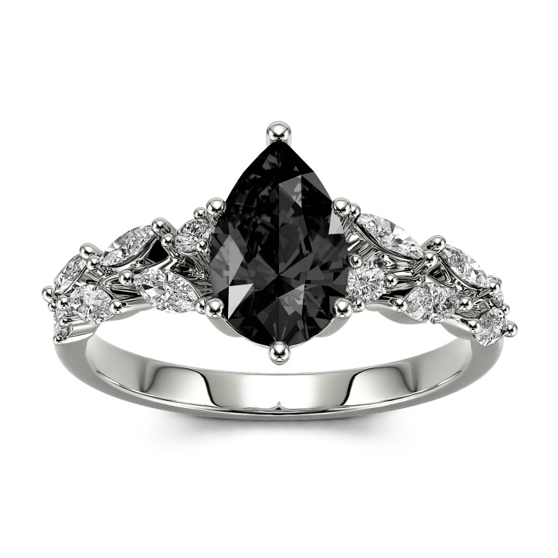 Jeulia Pear Cut Sterling Silver Ring