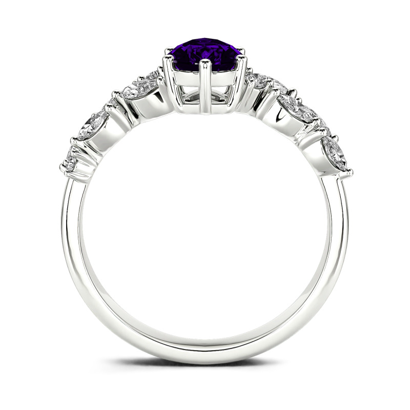 Jeulia Pear Cut Sterling Silver Ring