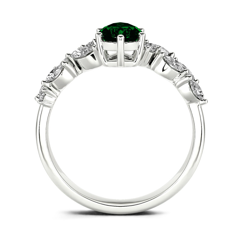 Jeulia Anillo 10K/14K/18K oro de boda con corte pera para mujer de oro 10K