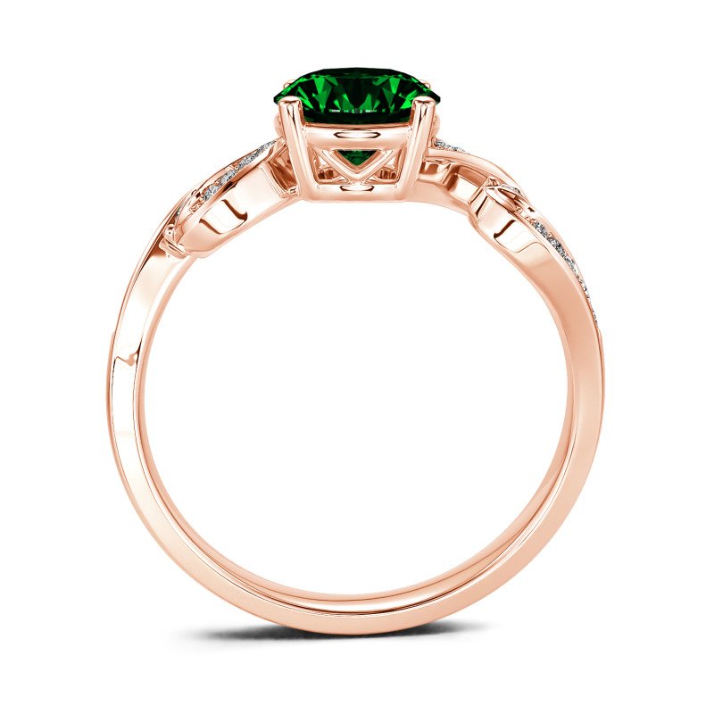 Jeulia Bague 10K/14K/18K Or Platine Moissanite Trois pierres Coupe - Main Image