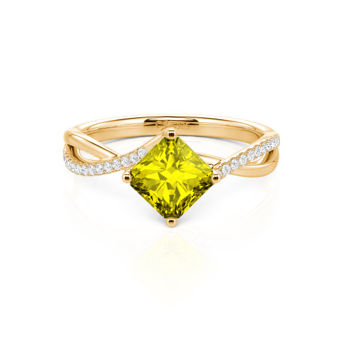 Jeulia Twist Princess Cut Sterling Silver Ring
