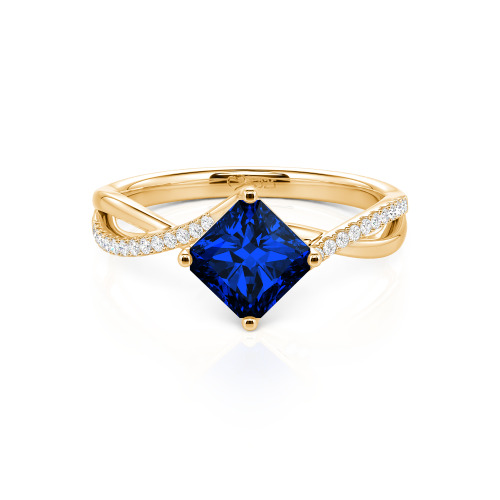 Jeulia Twist Princess Cut Sterling Silver Ring