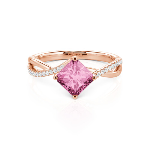 Jeulia Twist Princess Cut Sterling Silver Ring