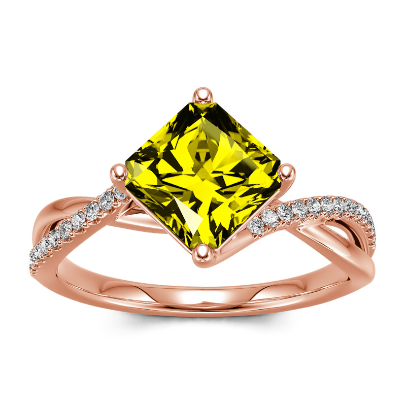 Classico Anello Taglio Radiante In Argento Sterling