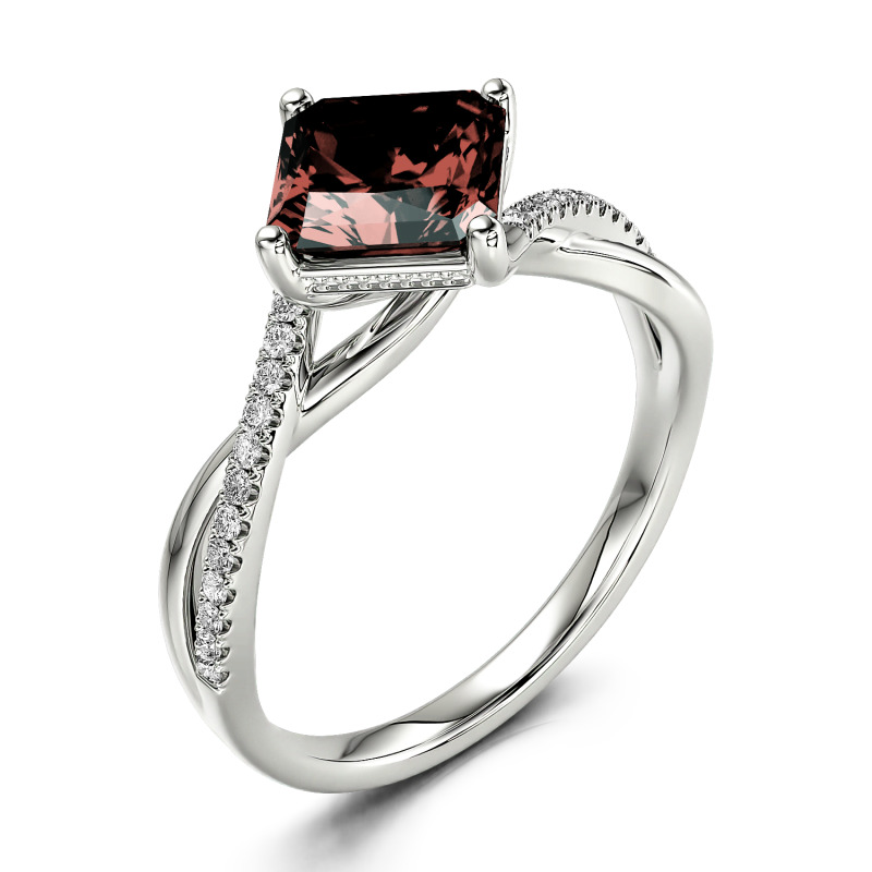 Jeulia Anello in Argento Sterling 925 Con Tre Pietre Taglio