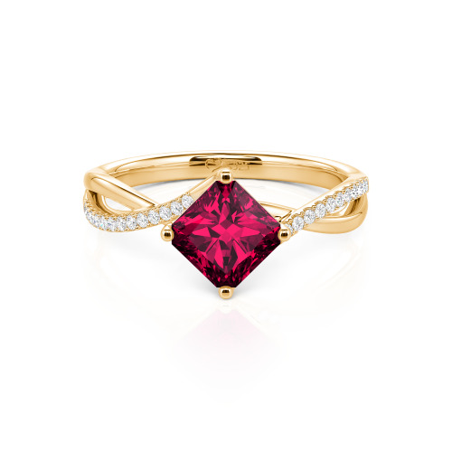 Jeulia Twist Princess Cut Ring