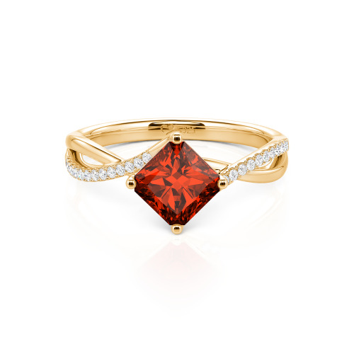 Jeulia Twist Princess Cut Ring