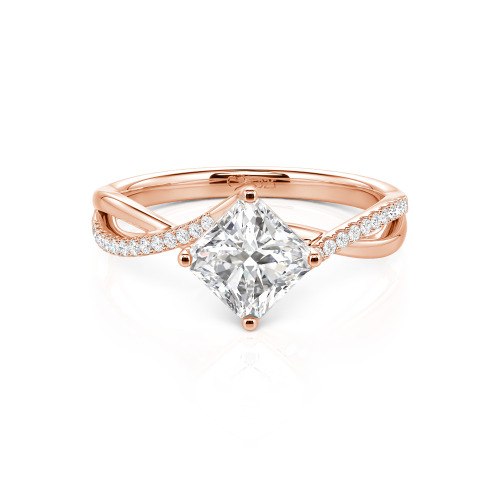 Jeulia Twist Princess Cut Ring