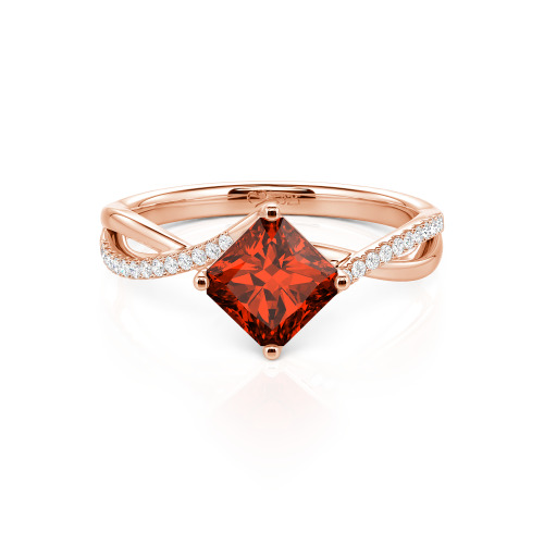 Jeulia Twist Princess Cut Ring