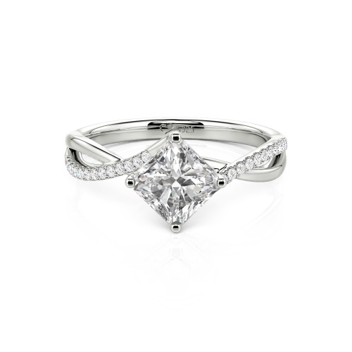 Jeulia Twist Princess Cut Ring