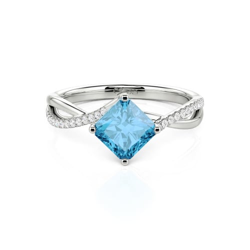 Jeulia Twist Princess Cut Ring