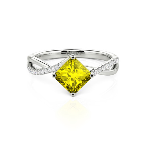Jeulia Twist Princess Cut Ring