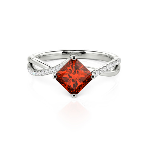 Jeulia Twist Princess Cut Ring