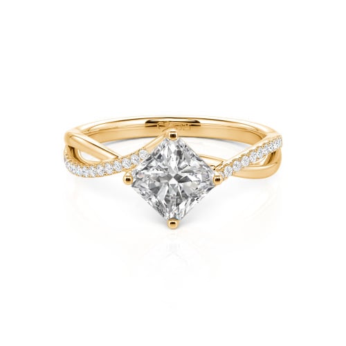 Jeulia Twist Princess Cut Ring