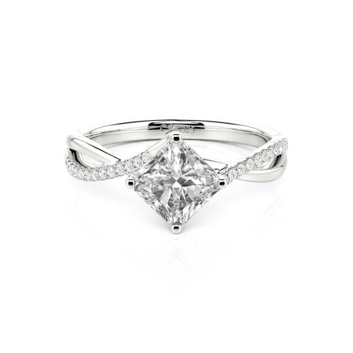 Jeulia Twist Princess Cut Ring