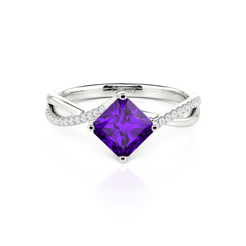 Jeulia Twist Princess Cut Ring