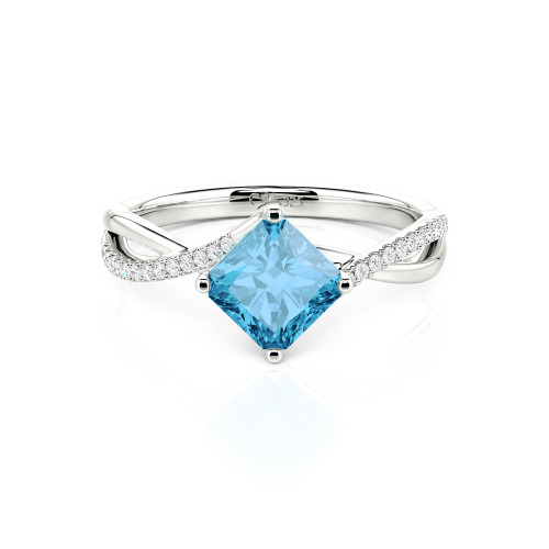 Jeulia Twist Princess Cut Ring