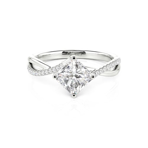 Jeulia Twist Princess Cut Ring