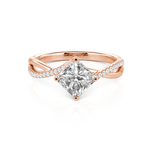 Jeulia Twist Princess Cut Ring