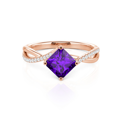 Jeulia Twist Princess Cut Ring