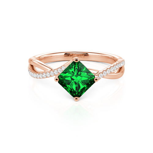 Jeulia Twist Princess Cut Ring