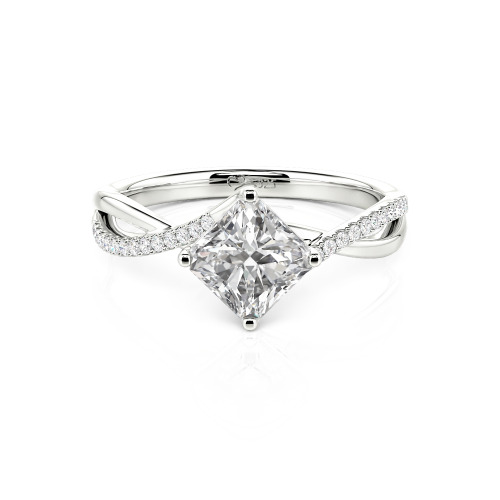 Jeulia Twist Princess Cut Ring
