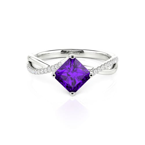 Jeulia Twist Princess Cut Ring
