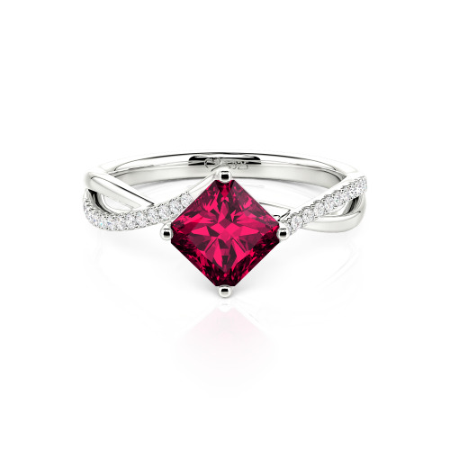 Jeulia Twist Princess Cut Ring