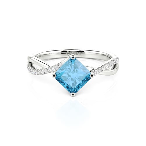 Jeulia Twist Princess Cut Ring