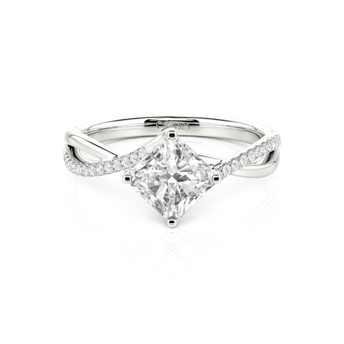 Jeulia Twist Princess Cut Ring