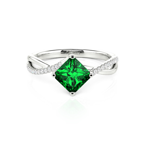Jeulia Twist Princess Cut Ring