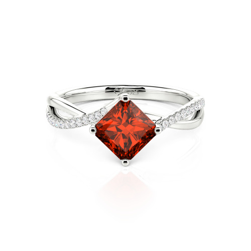 Jeulia Twist Princess Cut Ring