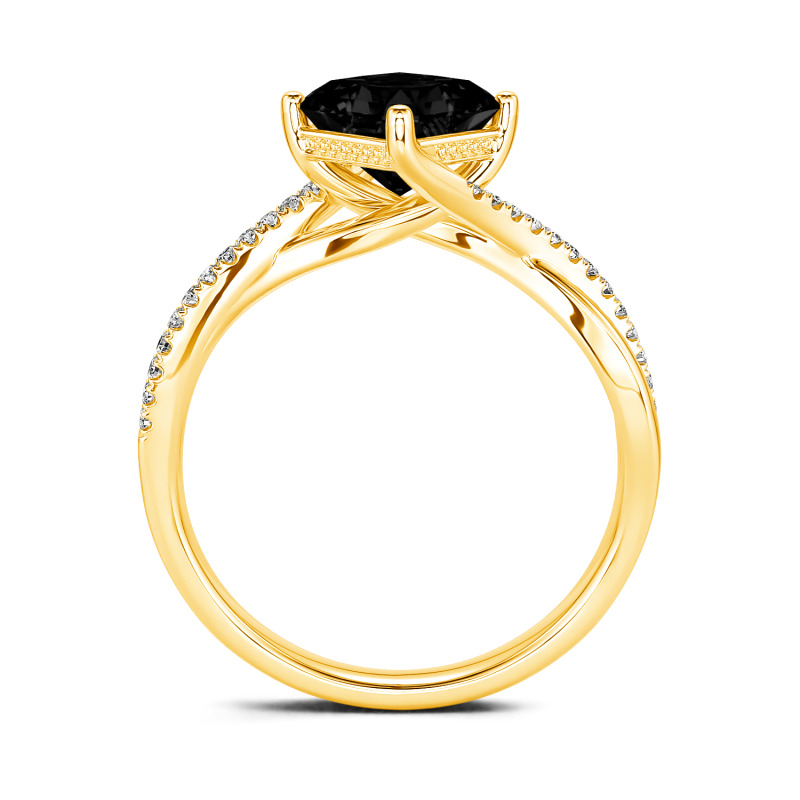Jeulia Anillo 10K/14K/18K oro de promesa con corte princesa para mujer