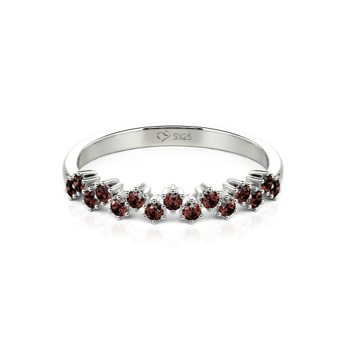 Jeulia Round Cut Sterling Silver Women's Band
