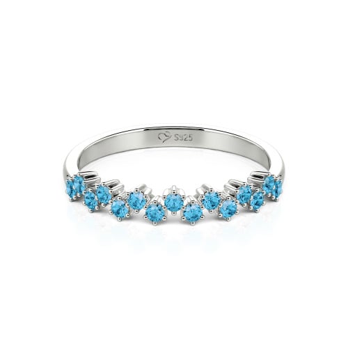 Jeulia Round Cut Sterling Silver Women's Band