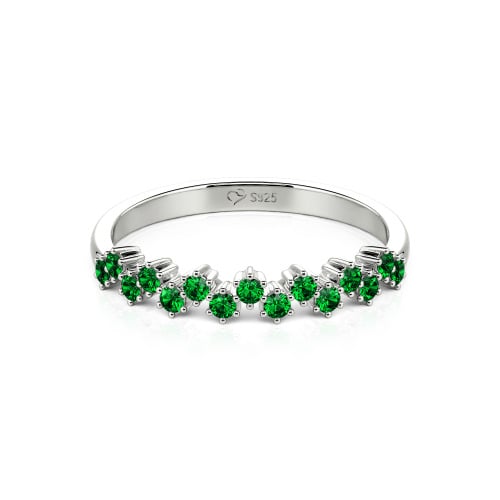 Jeulia Round Cut Sterling Silver Women's Band